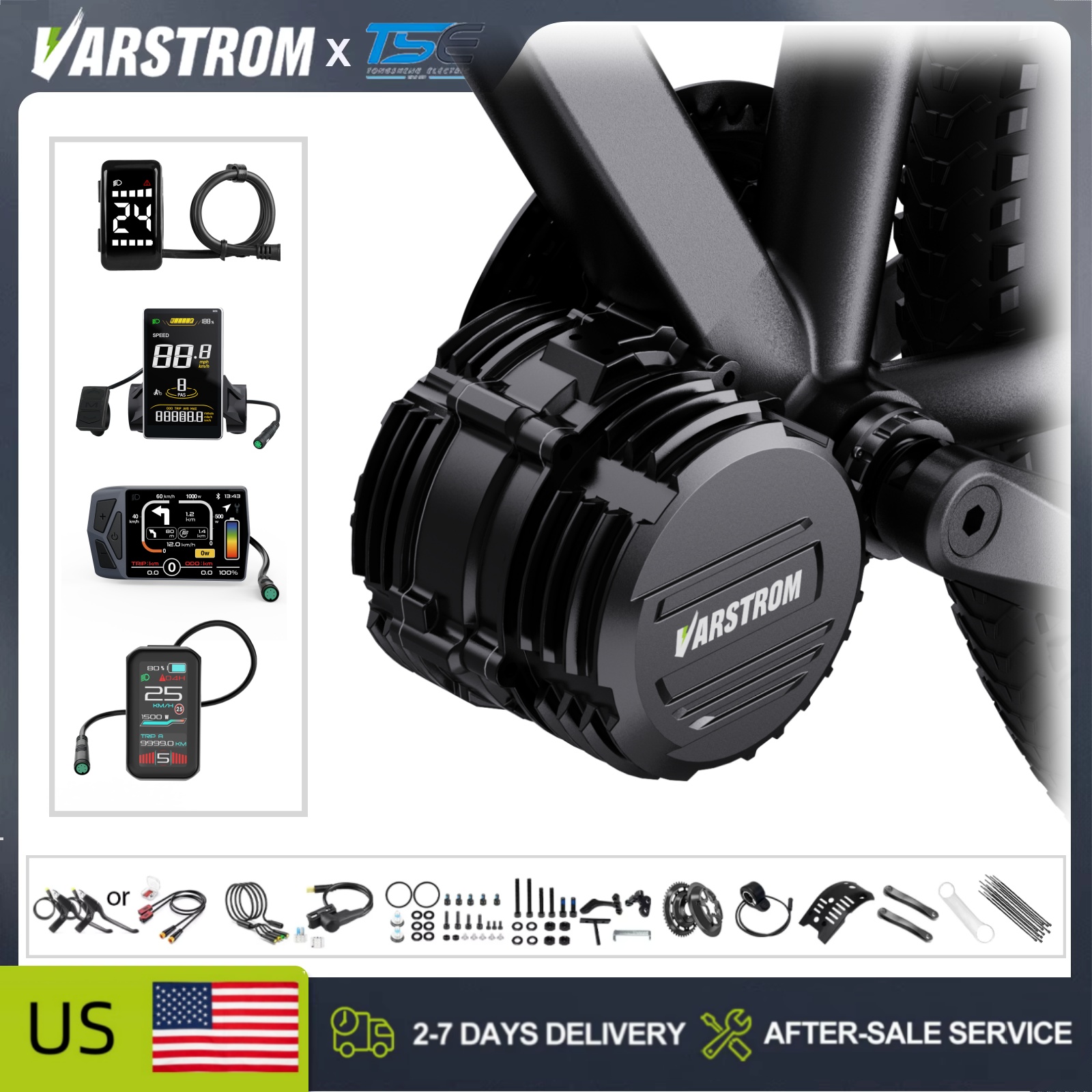 Side Hung Mid Drive Motor Kit - [Em estoque nos EUA] Kits de